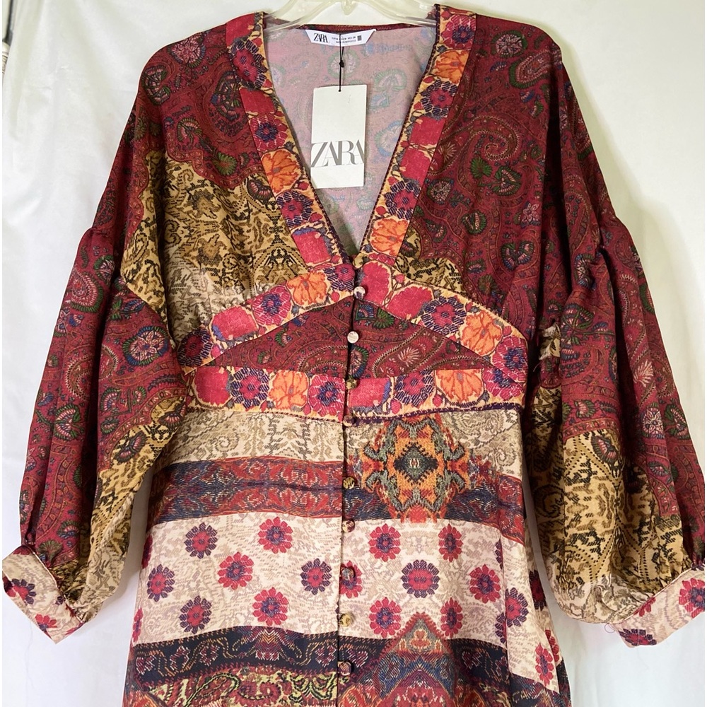 Zara Multicolor Paisley Maxi Dress